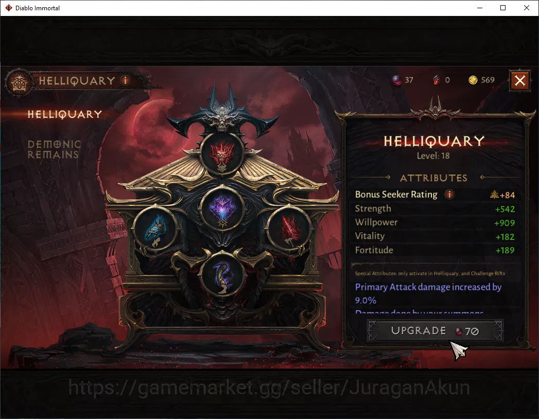 Diablo Immortal Accounts Mid-Tier SEA-Anu |Lv60(345) Demon Hunter |36K CR|Reso 390|Inferno I |Paragon Melidictor |Hell Lv 11