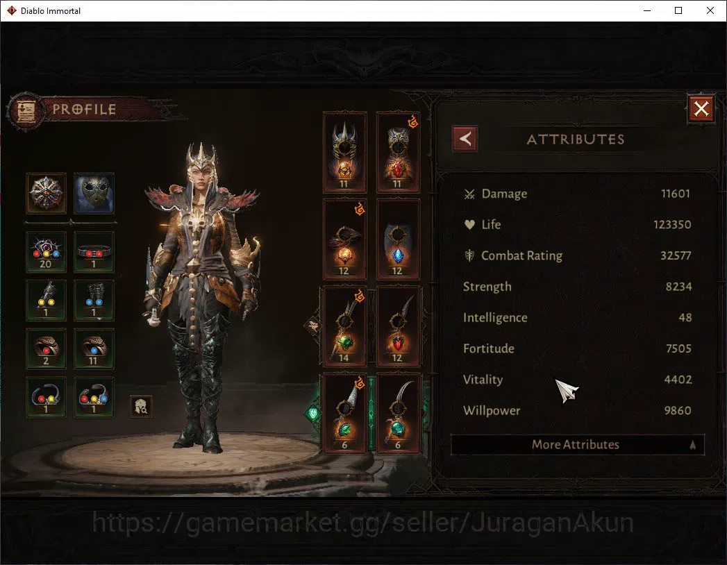 Diablo Immortal Accounts Mid-Tier SEA-Anu |Lv60(345) Demon Hunter |36K CR|Reso 390|Inferno I |Paragon Melidictor |Hell Lv 4