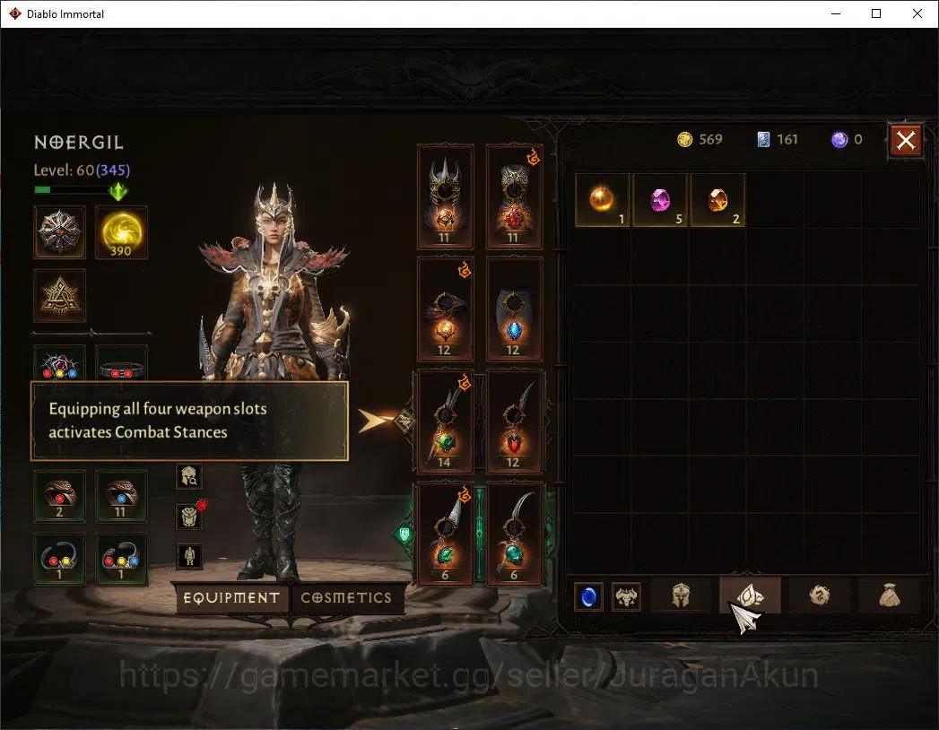 Diablo Immortal Accounts Mid-Tier SEA-Anu |Lv60(345) Demon Hunter |36K CR|Reso 390|Inferno I |Paragon Melidictor |Hell Lv 6