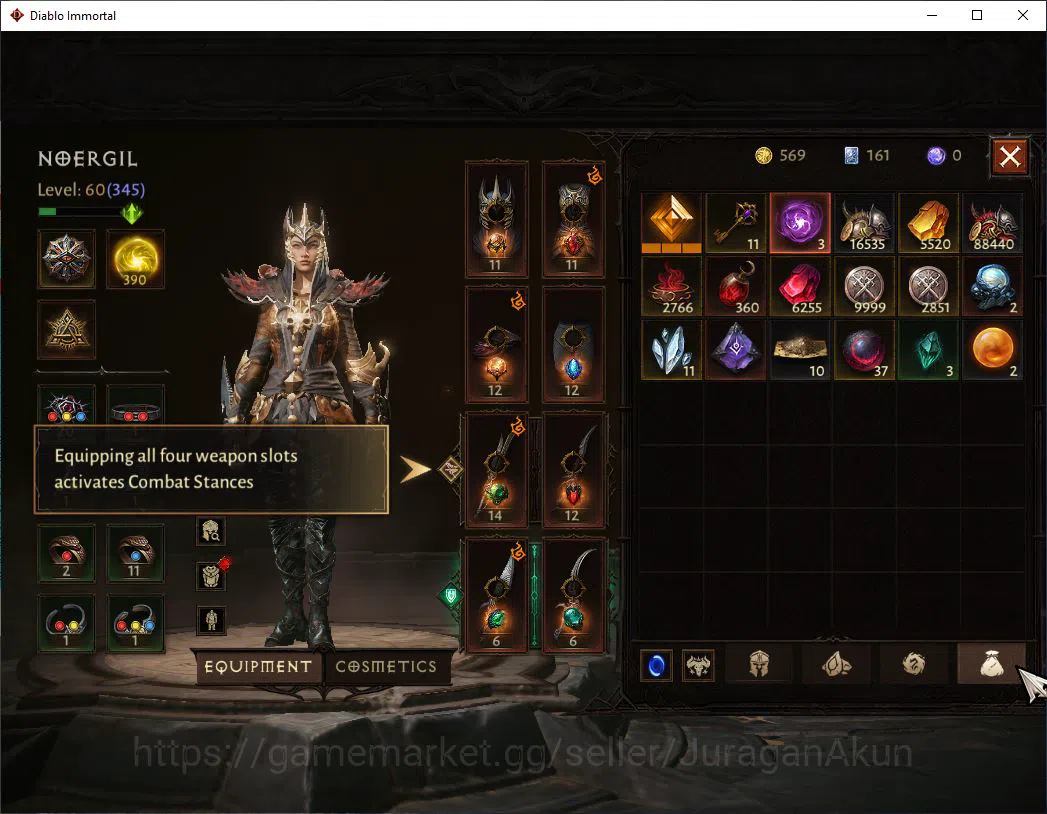 Diablo Immortal Accounts Mid-Tier SEA-Anu |Lv60(345) Demon Hunter |36K CR|Reso 390|Inferno I |Paragon Melidictor |Hell Lv 8