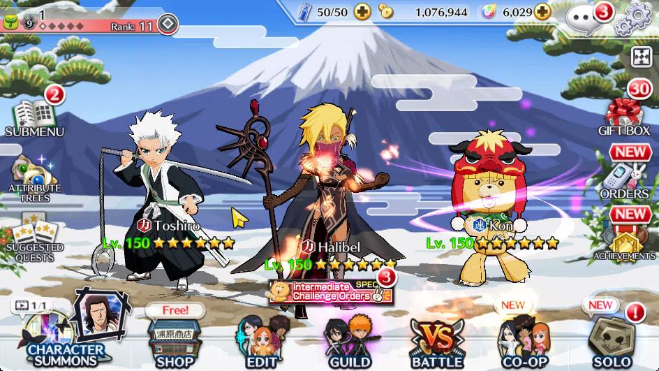Bleach: Brave Souls Accounts Starter [GLOBAL]6K Orbs+Fresh All Story|Halibel Cacao,Kon New