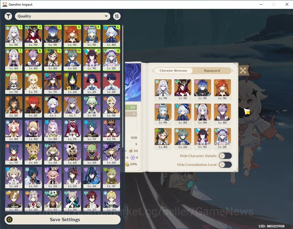 Genshin Impact Accounts Others Asia|AR 59|Premium Team Flins|11 Limited+10(*5 1