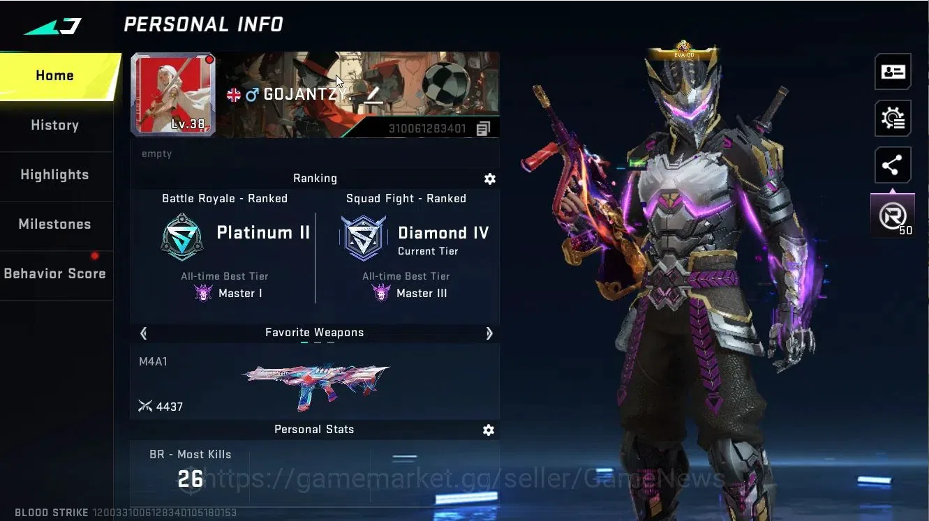 Blood Strike Accounts ASIA|9 ULTRA[ZERO,HANK,M4A1,INP9,AUG]|Collab EVA[M image 2