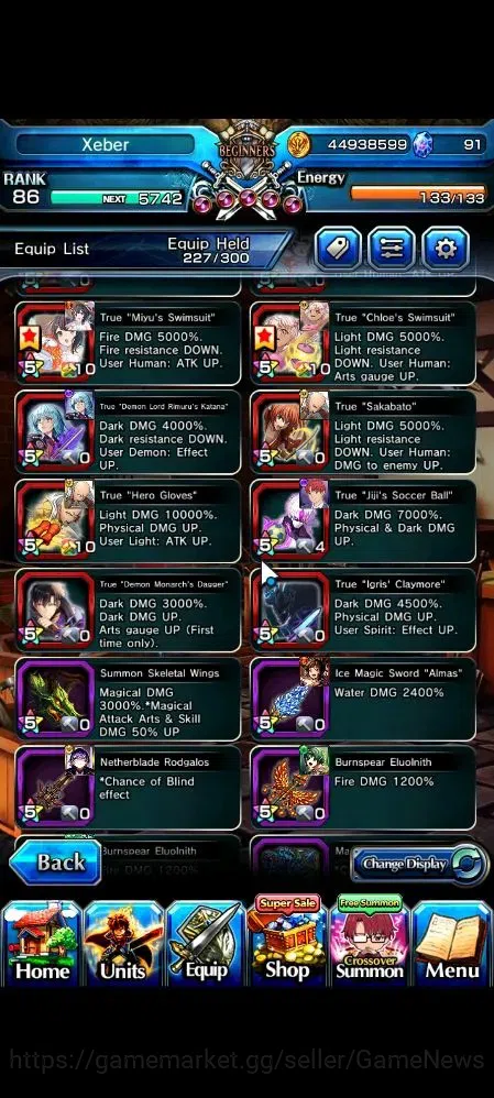 Grand Summoners Accounts Global|Rank 86|1 SP Art|32 Ascend 19 TW(Saitama,S  image 12