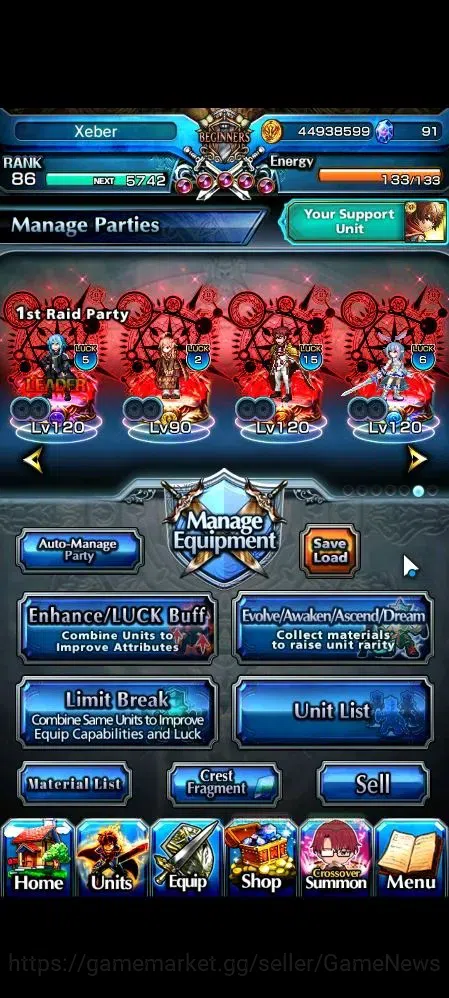 Grand Summoners Accounts Global|Rank 86|1 SP Art|32 Ascend 19 TW(Saitama,S  image 4