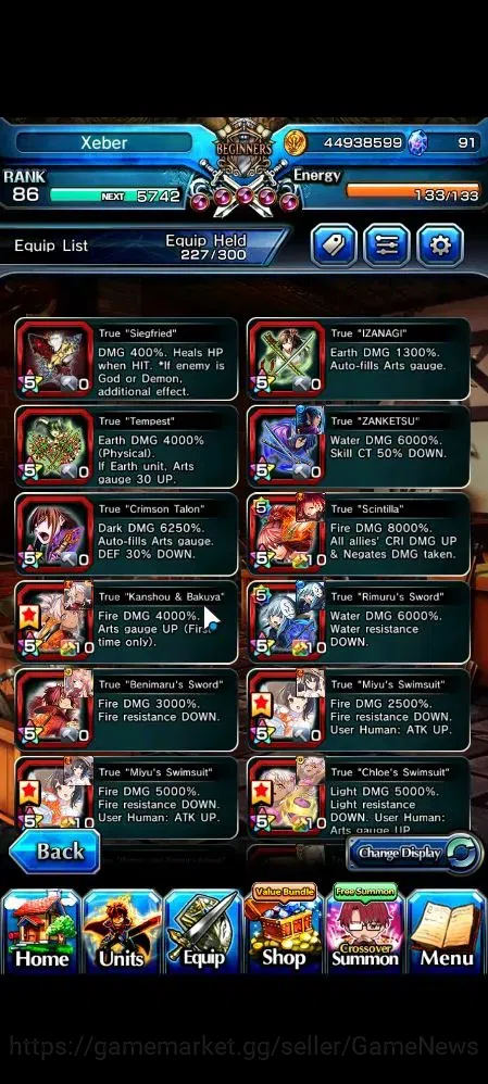 Grand Summoners Accounts Global|Rank 86|1 SP Art|32 Ascend 19 TW(Saitama,S  image 6