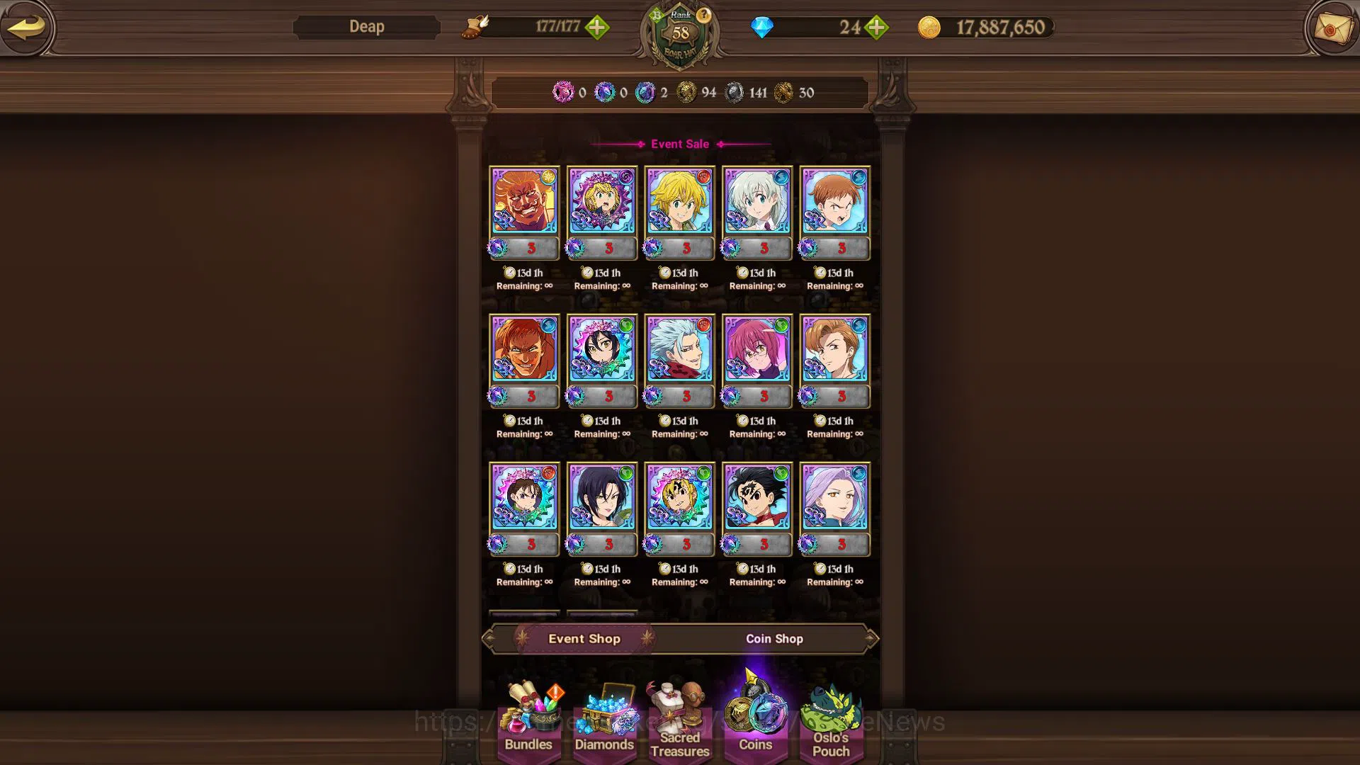 The Seven Deadly Sins: Grand Cross Accounts Global|1,1M CC|Starter Ch4| 5 UR | Salos2/6, Meres image 9