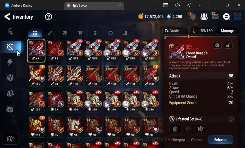 Epic Seven Accounts Starter GLOBAL Unverif|New Era|6 ML(Salome,C Lilias,BM Haste,Etc)+Ruiza,Ran,Landy,Etc|PoH+Bless ON|4,2K 10