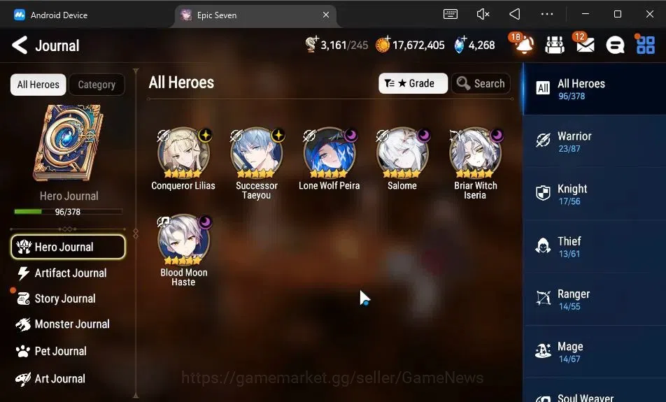 Epic Seven Accounts Starter GLOBAL Unverif|New Era|6 ML(Salome,C Lilias,BM Haste,Etc)+Ruiza,Ran,Landy,Etc|PoH+Bless ON|4,2K 6
