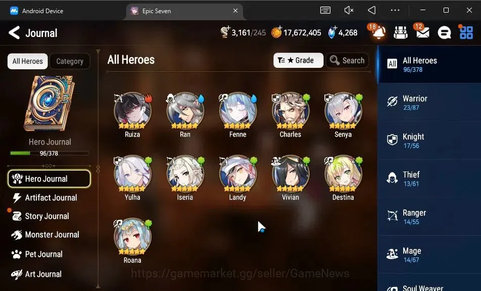 Epic Seven Accounts Starter GLOBAL Unverif|New Era|6 ML(Salome,C Lilias,BM Haste,Etc)+Ruiza,Ran,Landy,Etc|PoH+Bless ON|4,2K 7