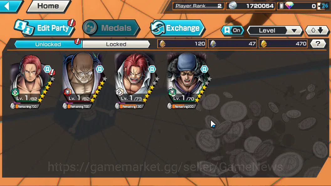One Piece Bounty Rush Accounts Global|4 EX| T5E St.Ethanbaron,Divine Shanks,Black image 3