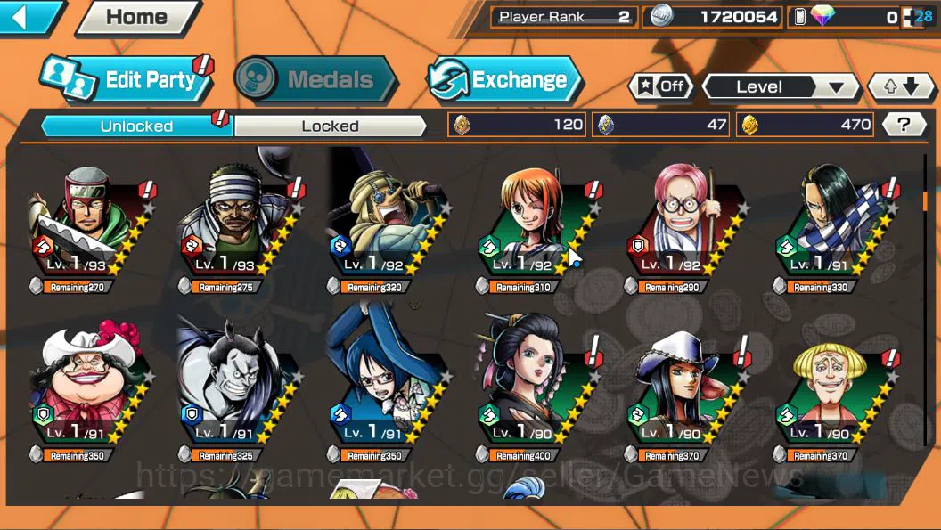 One Piece Bounty Rush Accounts Global|4 EX| T5E St.Ethanbaron,Divine Shanks,Black image 6