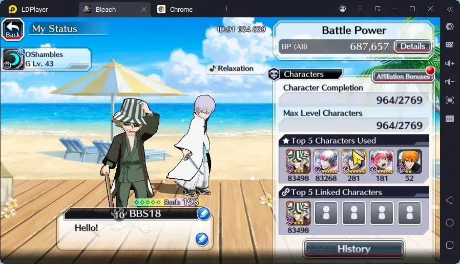 Bleach: Brave Souls Accounts Mid-Tier GLOBAL |52K Orb+MidGame|IchigoDreamTeam,Ichigo8TH,UlquioraTheHidden,Ulquiora 3