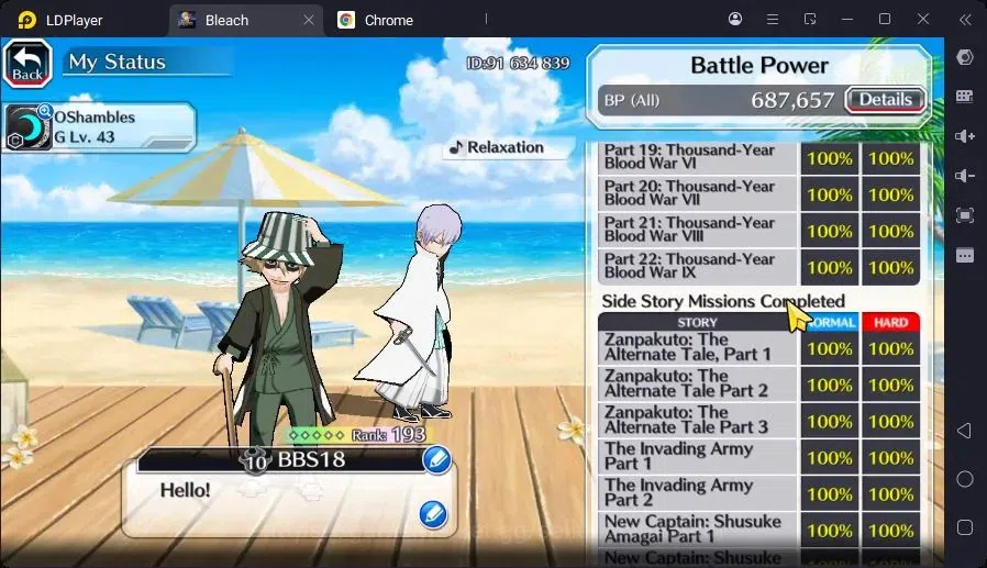Bleach: Brave Souls Accounts Mid-Tier GLOBAL |52K Orb+MidGame|IchigoDreamTeam,Ichigo8TH,UlquioraTheHidden,Ulquiora 5