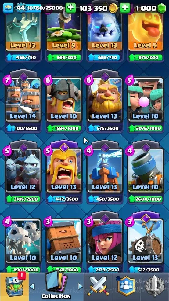 Clash Royale Accounts Lv 44|Trophy 9148|KTL 14|Limited Skin|Card 121|4 H image 11