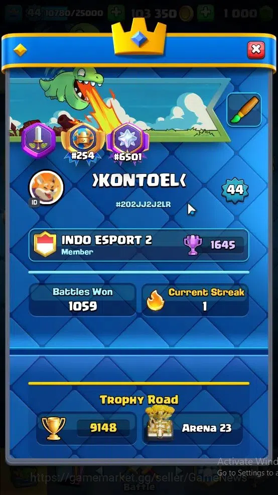 Clash Royale Accounts Lv 44|Trophy 9148|KTL 14|Limited Skin|Card 121|4 H image 3