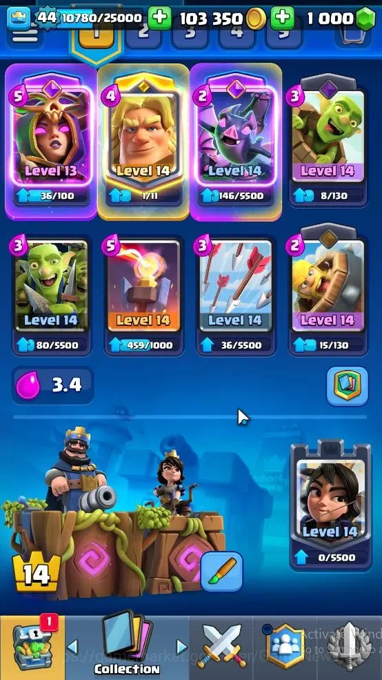 Clash Royale Accounts Lv 44|Trophy 9148|KTL 14|Limited Skin|Card 121|4 H image 4