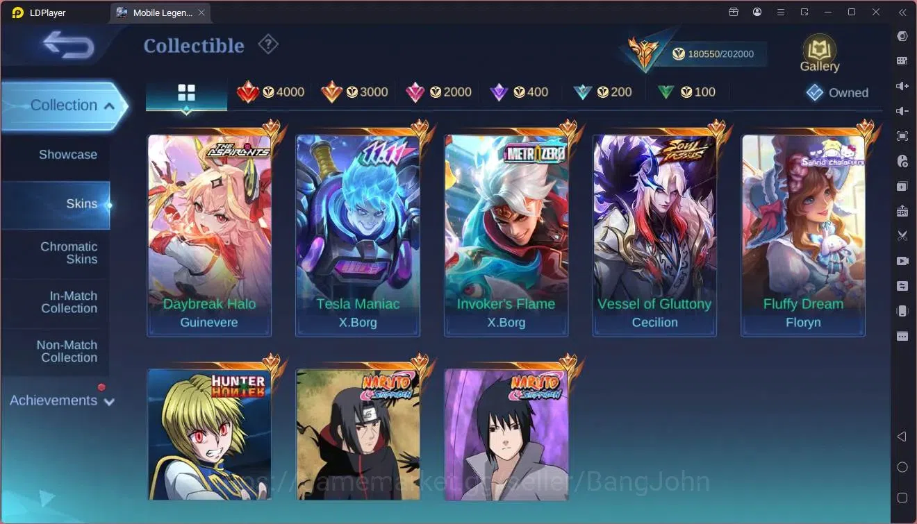 Mobile Legends: Bang Bang Accounts Global |Hero 109|Skin 430|Mega|Legend Lunox|Naruto image 10