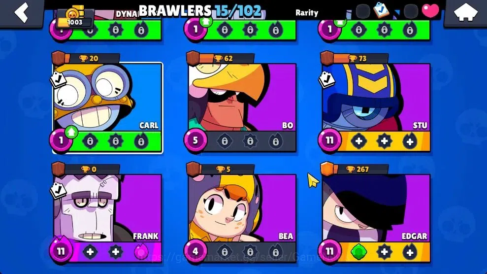 Brawl Stars Accounts 1003 Trophy|15 Brawlers 4 Max Lvl [Edgar,Stu,Frank image 5