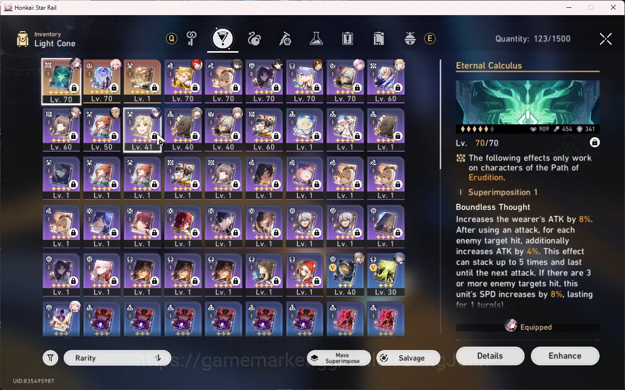Honkai Star Rail Accounts ASIA | TL 62 | 4 Limit | Evernight | Hyacine | Tri image 4