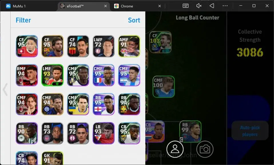 eFootball Accounts Android|PW 3086|Hazard Bigtime|Messi SHW|Akanji SH image 1