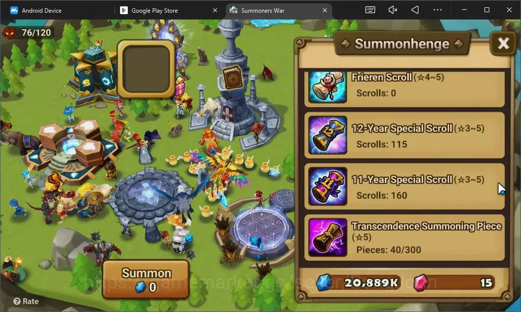 Summoners War: Sky Arena Accounts Starter GLOBAL | NB 5 TESHAR,Starter Gacha 115 12Y+160 11Y Scrool, 3 Legendary All 2
