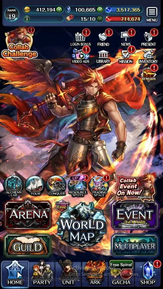 Last Cloudia Accounts Endgame GLOBAL|Rank 19|100k Crystal|Collab BraveFrontier (G Tilith,FG Vargas)+Top Tier(G Lilaha,Kanon 7