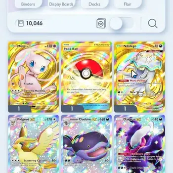Pokémon TCG Pocket Accounts Rare Card EN 10K Card|177 EX|3 Crown (Poke Ball,Mew,Nihilego) 54 Shiny|MegaDeck