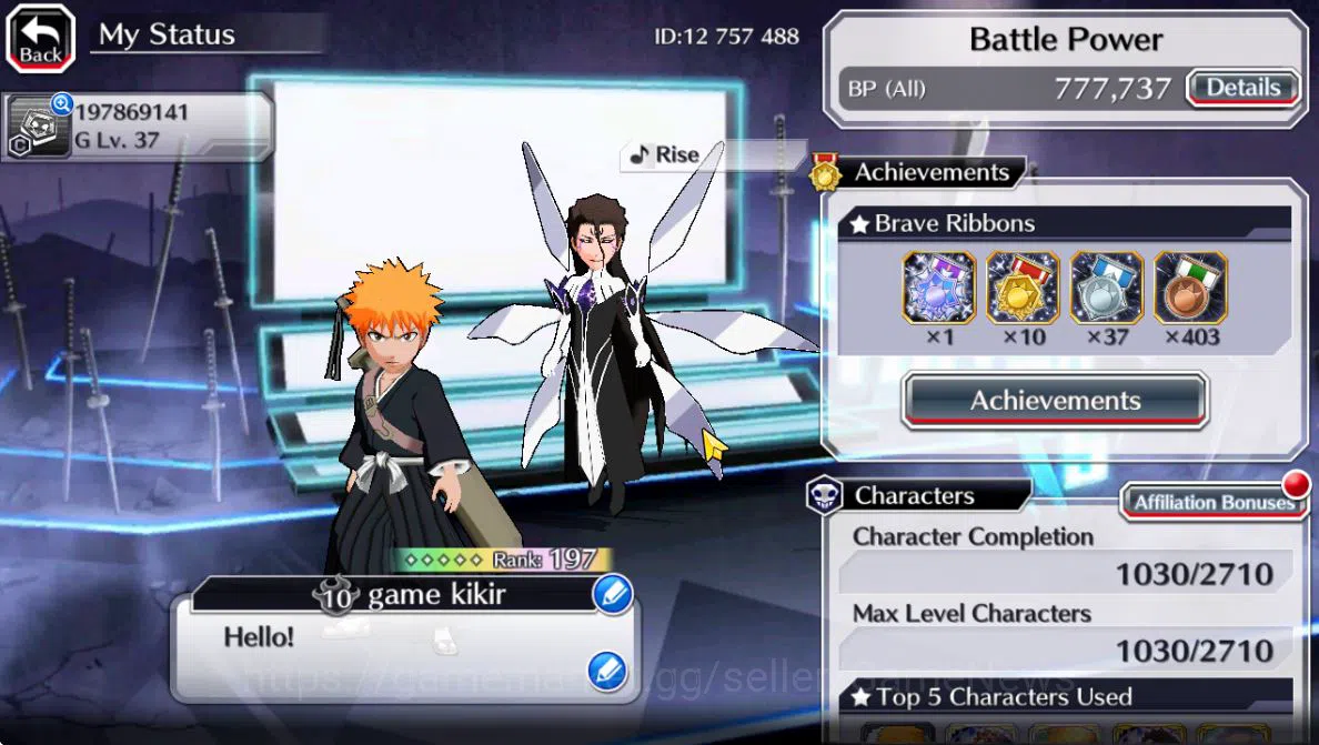 Bleach: Brave Souls Accounts [GLOBAL]53K Orbs|Valentine26(Yachiru,Rukia),Rukia, image 2
