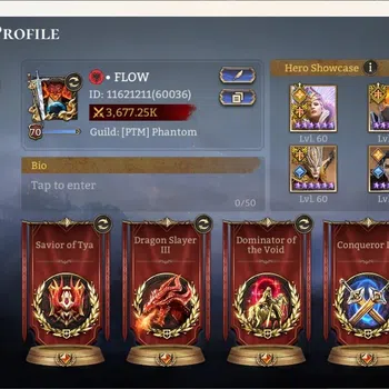 Watcher of Realms Accounts End-Game Global 60xx|Power 3,6M|9 Lord:Oren,Ingrid,Etc|2 (Assasin's Creed)|2 (Dracula)|56