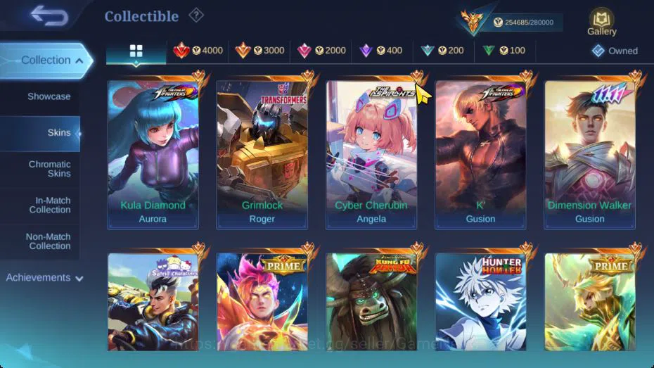 Mobile Legends: Bang Bang Accounts Hero 132|Skin 537|High Glory 58|Legend[Alucard,Gus image 9