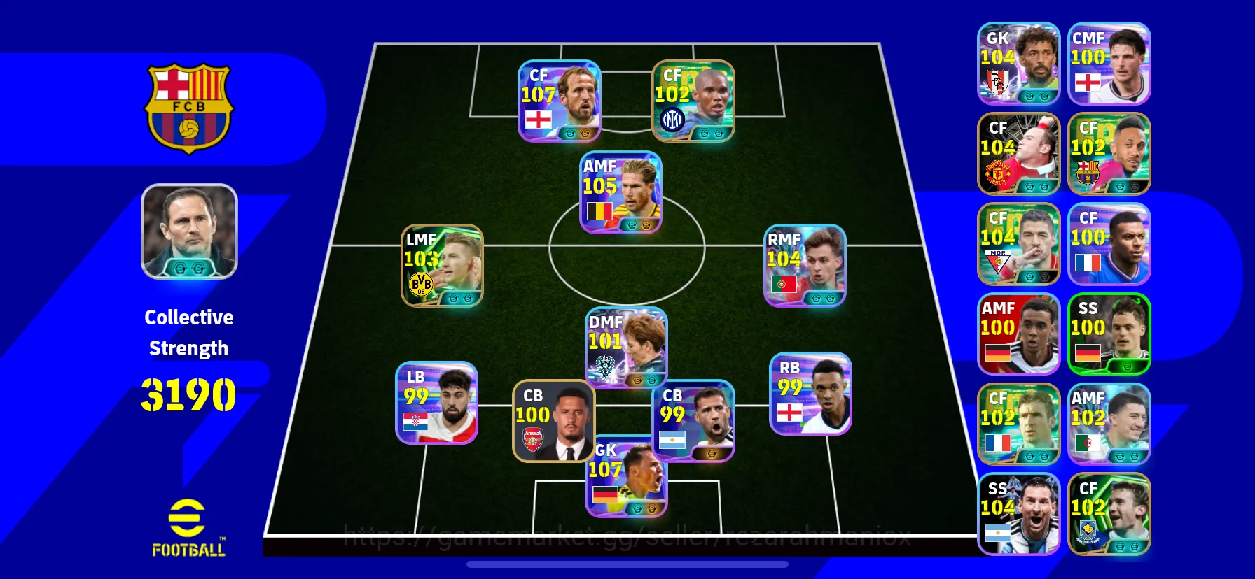 eFootball Accounts Legends & Iconic Players ovr 3190 • showtime harry kane • showtime de buryn • showtime neuer • showtime 1