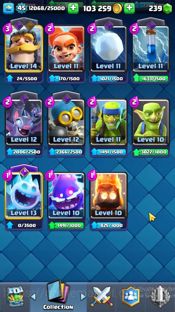 Clash Royale Accounts Midgame Lvl 45|Trophy 8310|KTL 14|Limited Skin|Card 121|9 EVO 8 Champ 21 Legendary 33 Epic,30 Rare,29 13