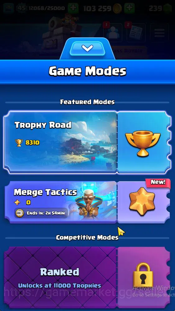 Clash Royale Accounts Midgame Lvl 45|Trophy 8310|KTL 14|Limited Skin|Card 121|9 EVO 8 Champ 21 Legendary 33 Epic,30 Rare,29 2