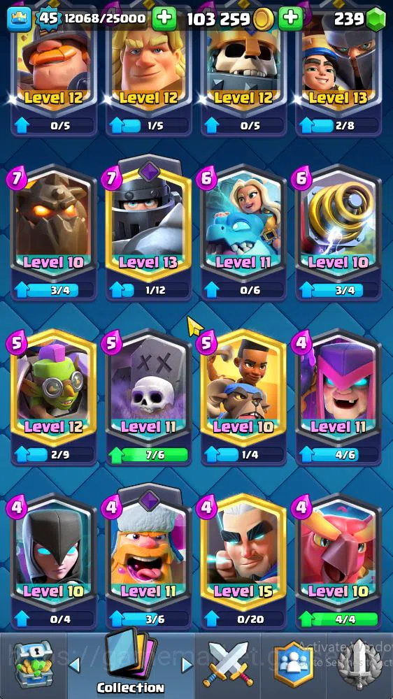 Clash Royale Accounts Midgame Lvl 45|Trophy 8310|KTL 14|Limited Skin|Card 121|9 EVO 8 Champ 21 Legendary 33 Epic,30 Rare,29 6