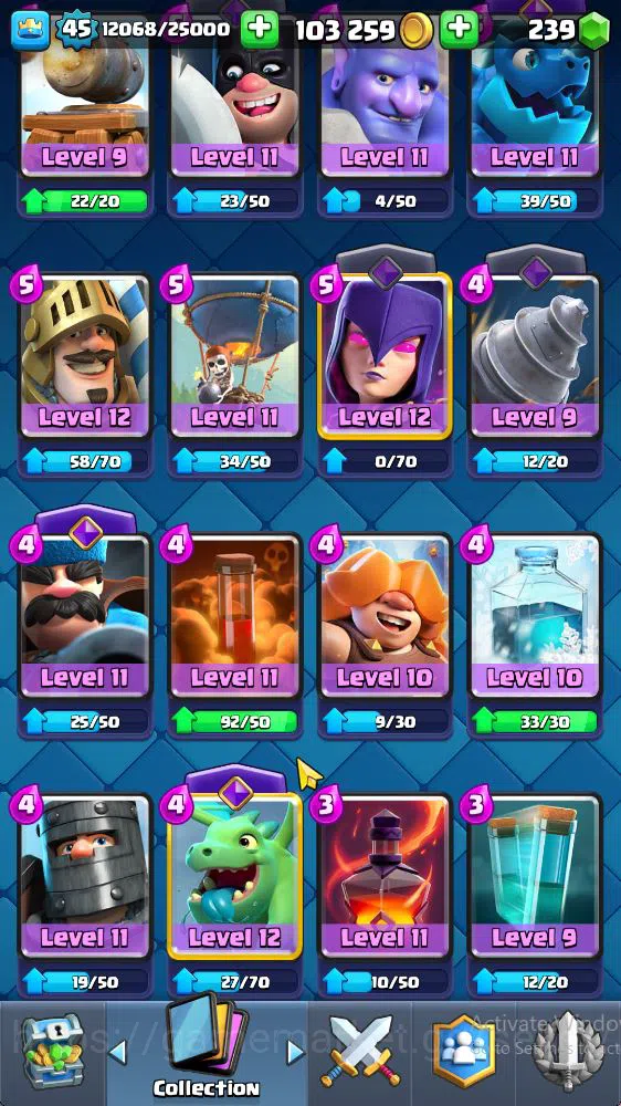 Clash Royale Accounts Midgame Lvl 45|Trophy 8310|KTL 14|Limited Skin|Card 121|9 EVO 8 Champ 21 Legendary 33 Epic,30 Rare,29 8