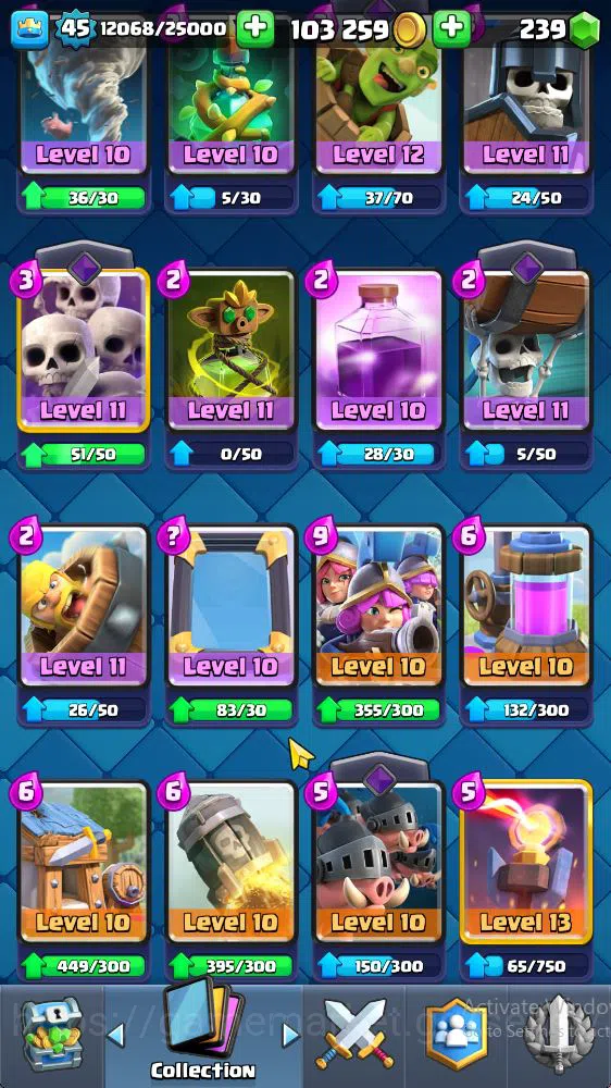 Clash Royale Accounts Midgame Lvl 45|Trophy 8310|KTL 14|Limited Skin|Card 121|9 EVO 8 Champ 21 Legendary 33 Epic,30 Rare,29 9