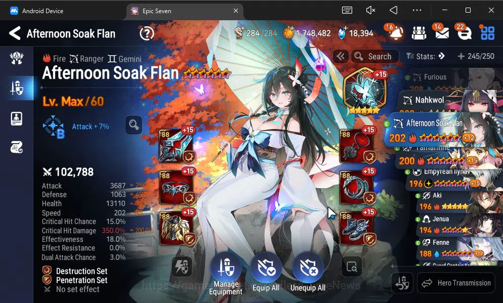 Epic Seven Accounts GLOBAL UNVERIF|New Era|4 ML(TE Kayron, ALaika, RRo image 2