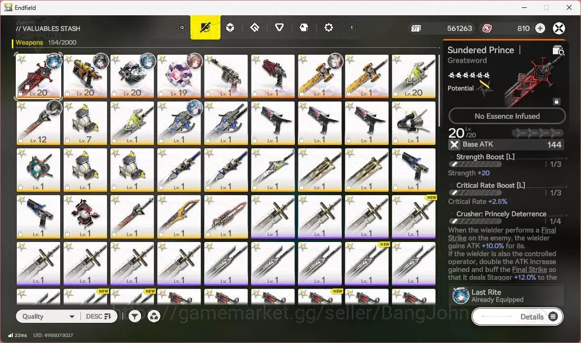 Arknights: Endfield Accounts ASIA |Lv 26|1 Limit(Tangtang+Sign)|STD Last Rite,A image 6