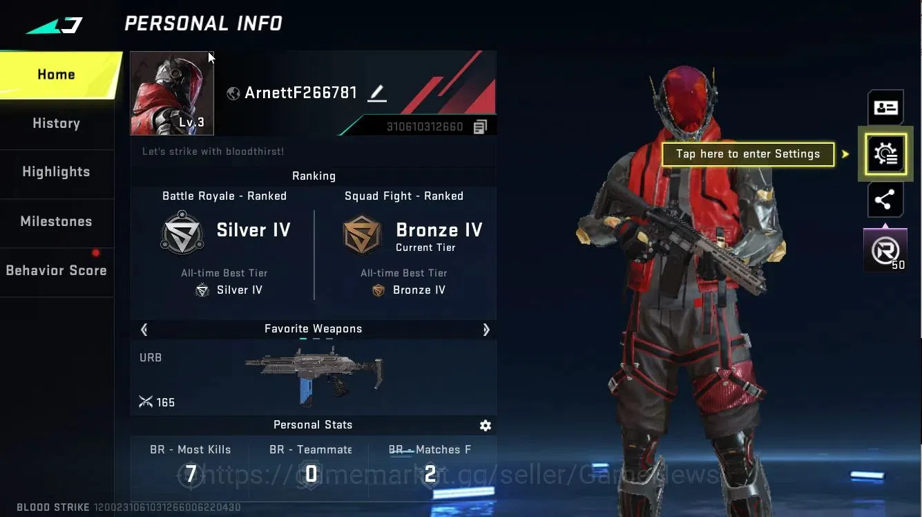 Blood Strike Accounts ASIA|ULTRA Striker ZERO-Agent Zero|Legendary [HK41 image 2