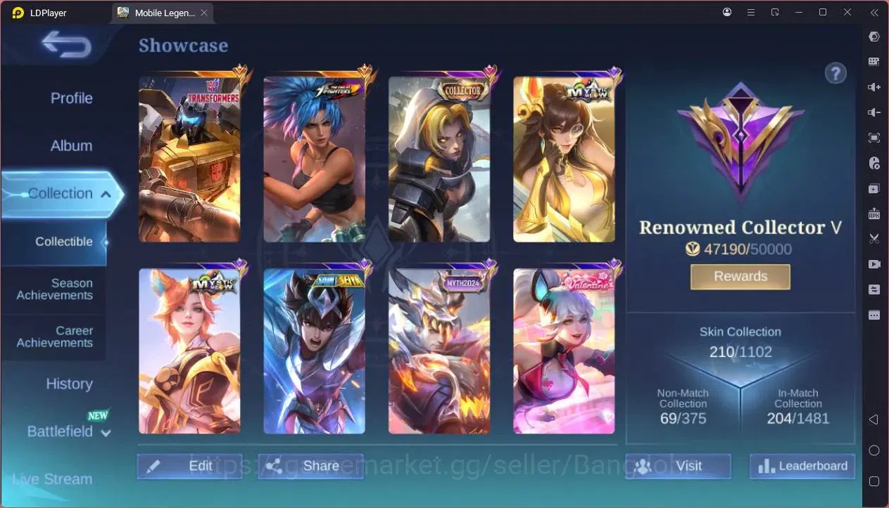 Mobile Legends: Bang Bang Accounts GLOBAL Hero 132 Skin 210|Transformers Roger|KOF Ka image 12