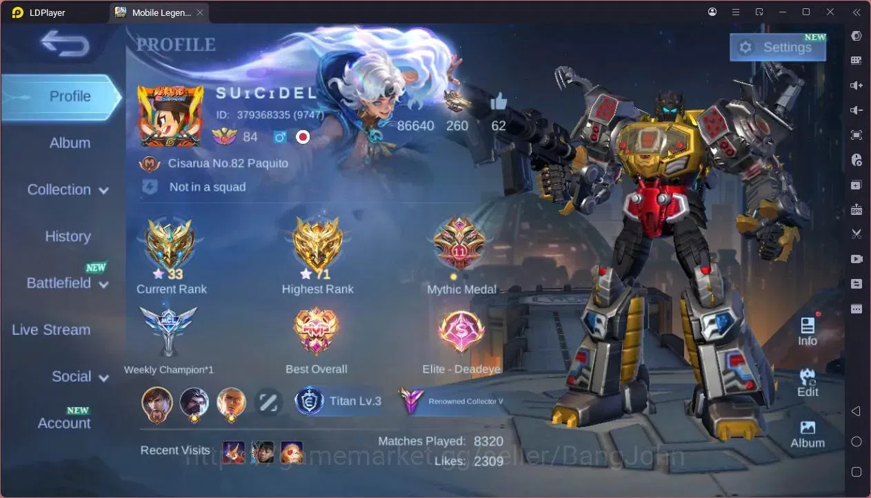 Mobile Legends: Bang Bang Accounts GLOBAL Hero 132 Skin 210|Transformers Roger|KOF Ka image 13