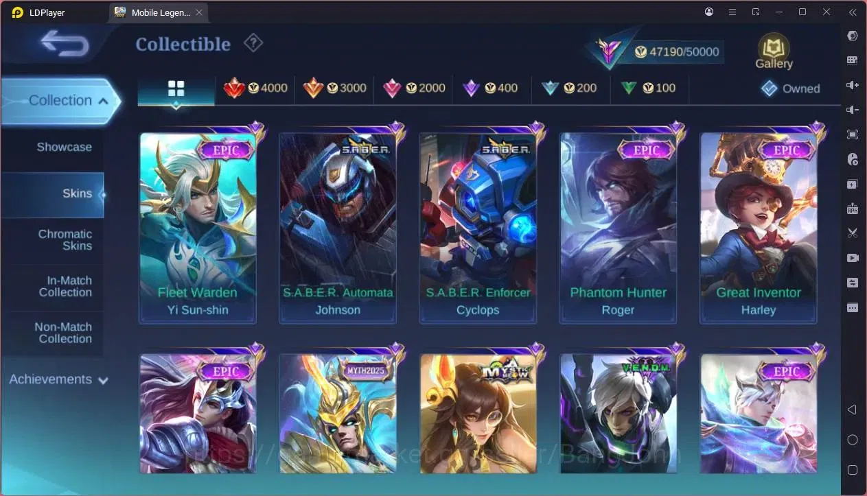 Mobile Legends: Bang Bang Accounts GLOBAL Hero 132 Skin 210|Transformers Roger|KOF Ka image 5