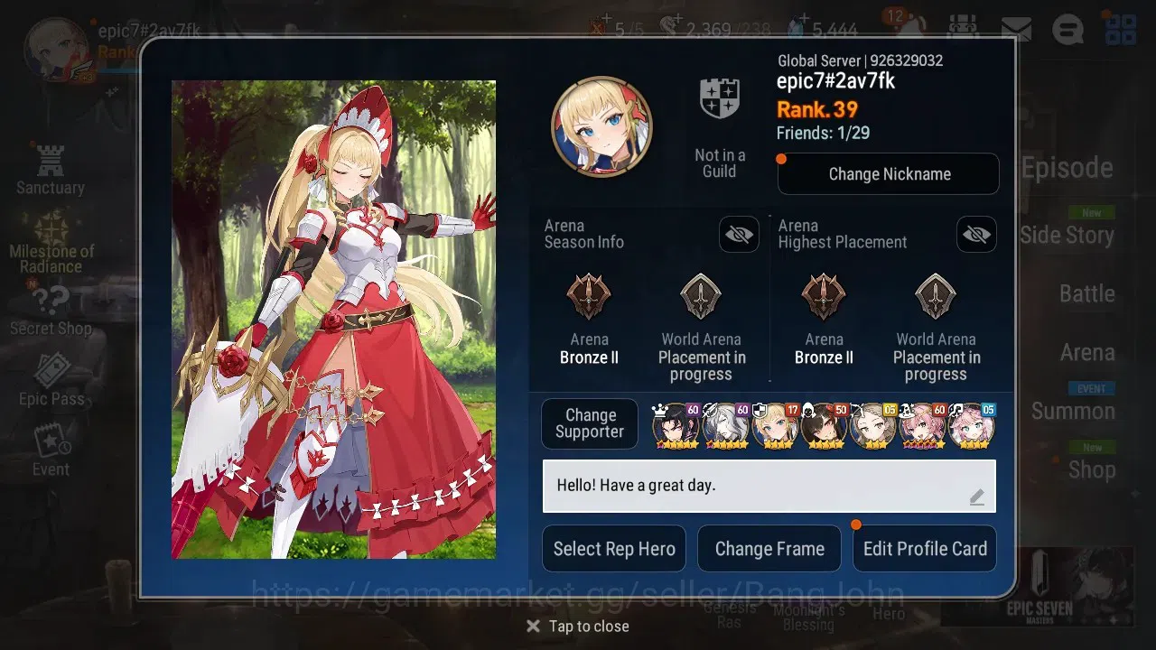 Epic Seven Accounts Global Unverif | 7 ML | Straze,LR Krau,Arbiter Vil image 8