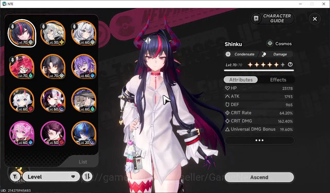 Neverness to Everness Accounts GLOBAL SEA|HL 46|TL 31|11 SSR 4 1