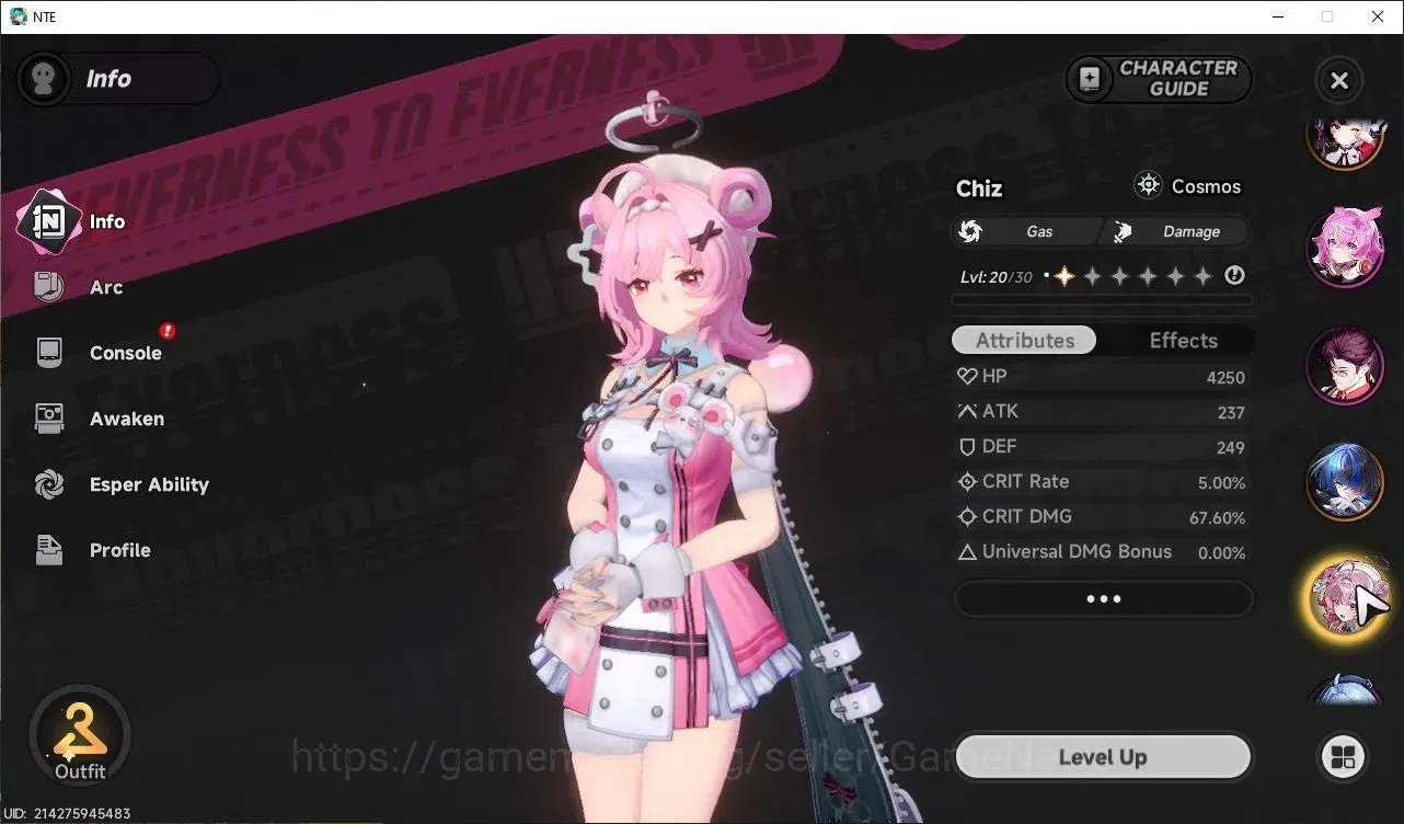 Neverness to Everness Accounts GLOBAL SEA|HL 46|TL 31|11 SSR 4 11