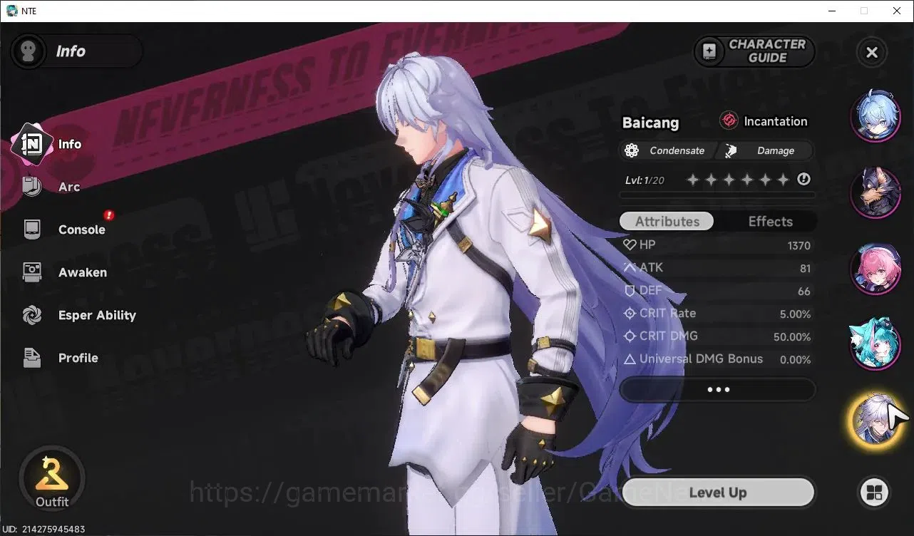 Neverness to Everness Accounts GLOBAL SEA|HL 46|TL 31|11 SSR 4 12