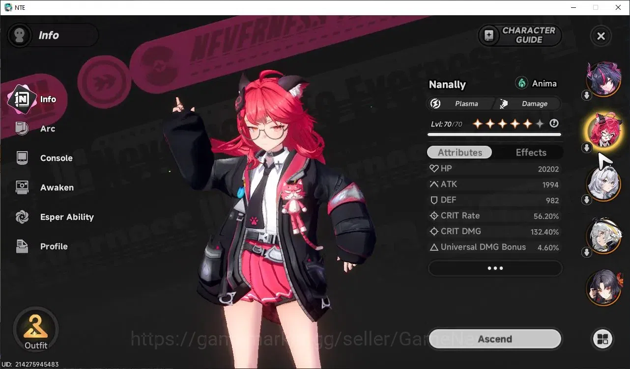 Neverness to Everness Accounts GLOBAL SEA|HL 46|TL 31|11 SSR 4 3