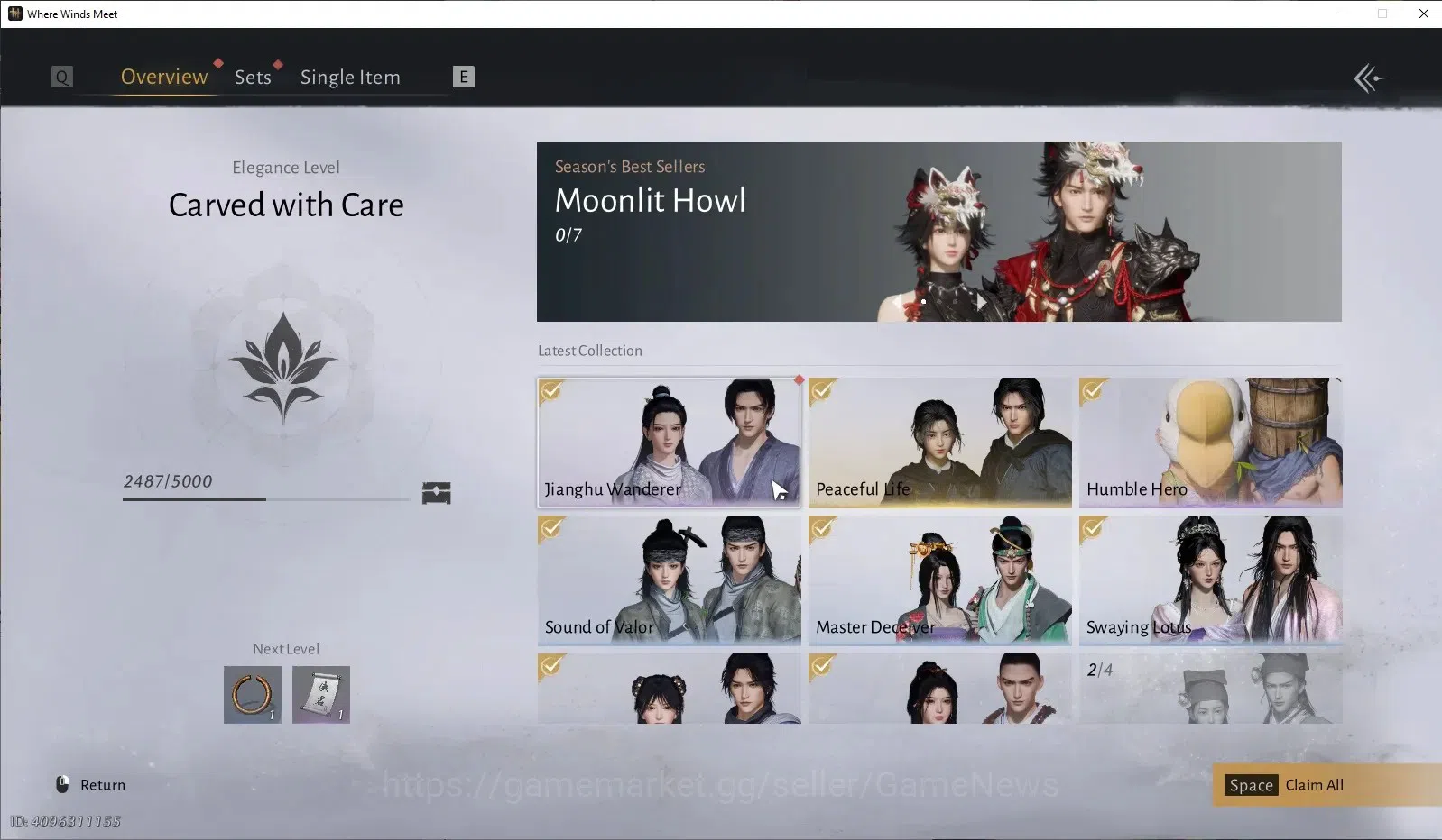 Where Winds Meet Accounts GLOBAL|Lv 84|GS 20K|1 Harmonic Core|Anthem of Ages image 10