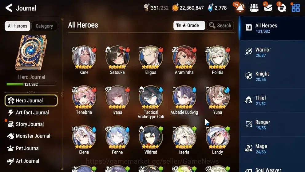 Epic Seven Accounts Limited Hero GLOBAL UnVerif|New Era|5 ML(NM Luna,Emp Ilynav,Req Roana,etc)+Ab 7